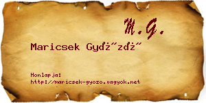 Maricsek Győző névjegykártya