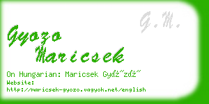 gyozo maricsek business card